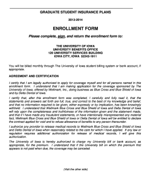 Graduate Student Insurance Enrollment Form