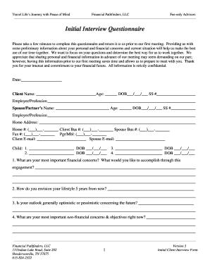 Initial Client Interview Form