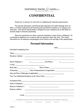 Estate Planning Questionnaire