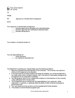 Flexible Work Arrangement Approval Form