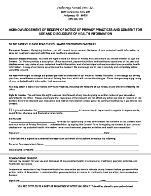 HIPAA Privacy Practices Consent Form