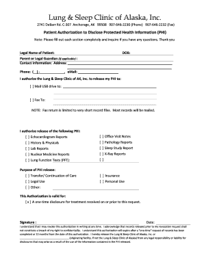 Patient Authorization to Disclose PHI