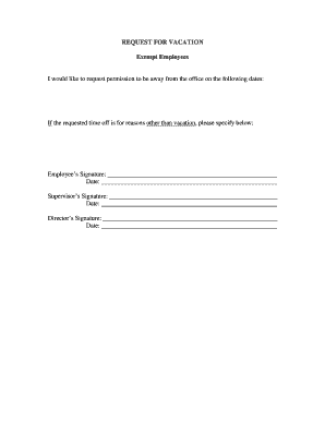 Vacation Request Form