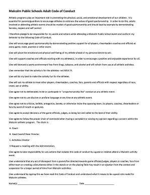 Malcolm Public Schools Adult Code of Conduct