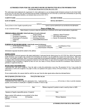 Authorization for Use and Disclosure of Protected Health Information