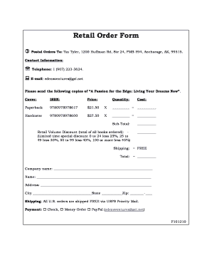 Retail Order Form