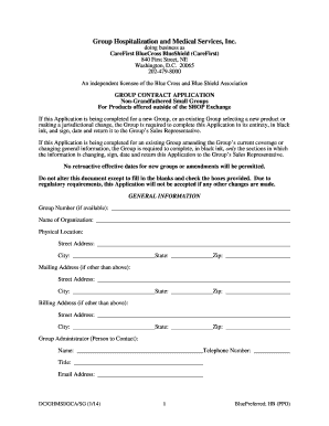 CareFirst Group Contract Application