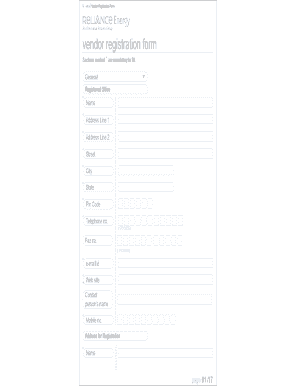 R - infra vendor registration form