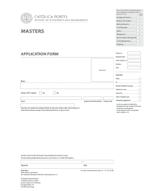 Master's Application Form