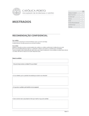 Carta de Recomendação para Mestrado
