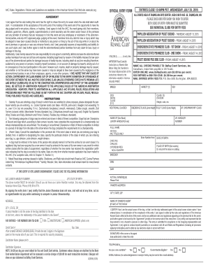 AKC Dog Show Entry Form