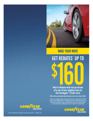 Goodyear Tire Mail-In Rebate Form