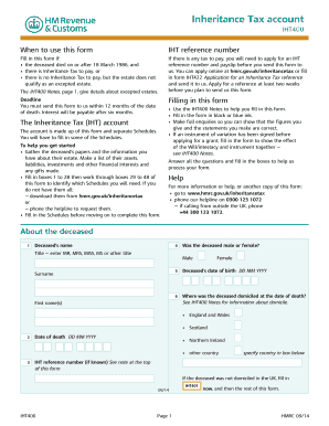 UK Inheritance Tax Account Form IHT400
