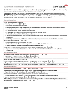 Apartment Information Reference Form
