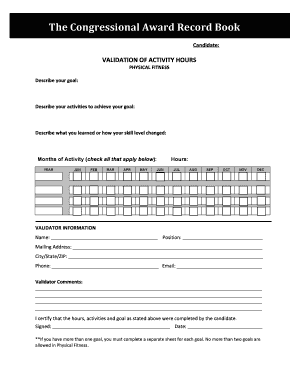 Congressional Award Record Book