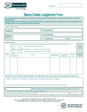 Stamp Duty Assessment Form