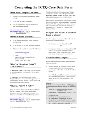 TCEQ Core Data Form