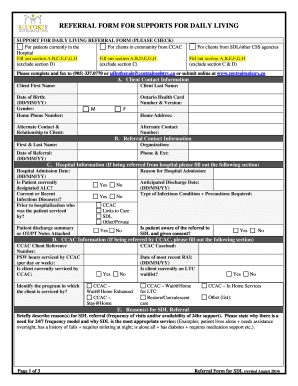 Referral Form for Supports for Daily Living