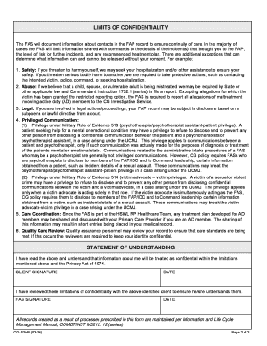 US Coast Guard Family Advocacy Program Confidentiality Form