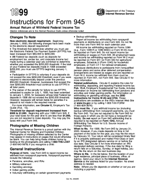 Form 945 Instructions