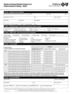 Anthem Balanced Funding Member Enrollment Form