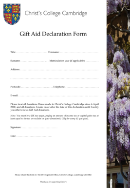 Gift Aid Declaration Form
