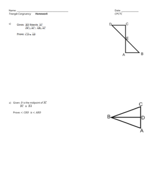 Triangle Congruency Homework