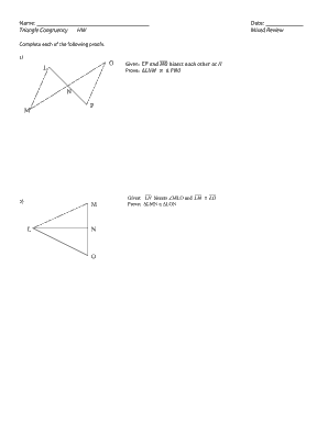 Triangle Congruency Homework