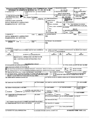 SF 1449 Solicitation Contract Form