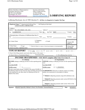 Lobbying Disclosure Form LD-2