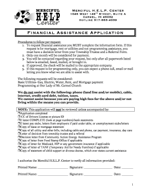 Financial Assistance Application