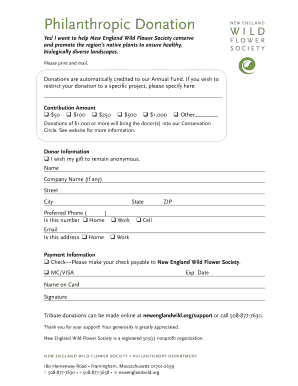 Philanthropic Donation Form