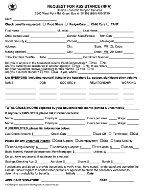 Request for Assistance Form
