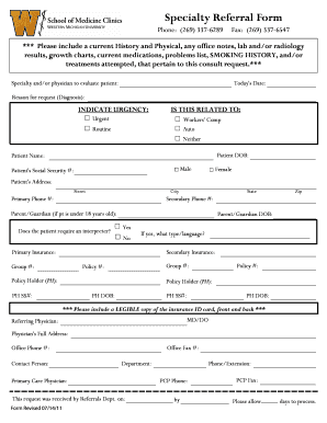 Specialty Referral Form