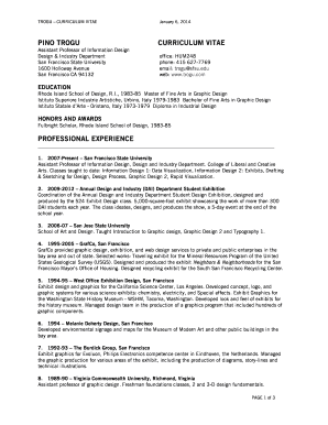 TROGU CURRICULUM VITAE - faculty sfsu