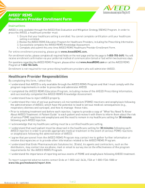 Cricket score book format - AVEED REMS Healthcare bProvider Enrollment Formb - accessdata fda