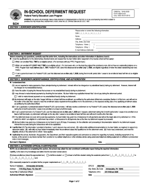 In-School Deferment Request Form