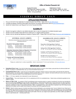 Federal Direct Loan Request Form