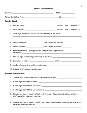 Parent Information Form