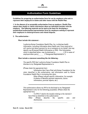 Health Plan Authorization Form