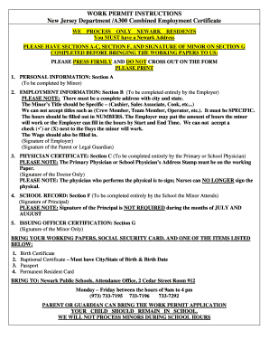 New Jersey Work Permit Application