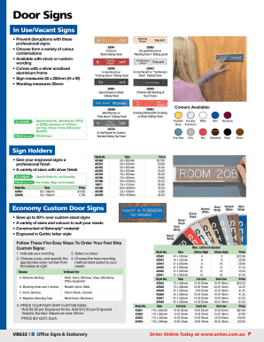 Door Signs Order Form
