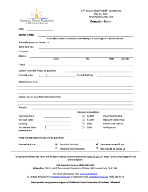 How to write an agreement letter - Annual Charity Golf Tournament May 11 2015 Arrowhead - ccfsocal