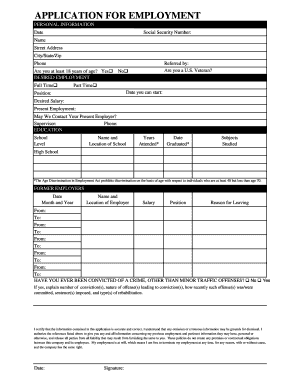 Employment Application Form