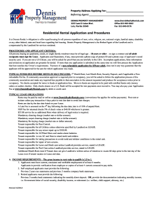 Residential Rental Application Form