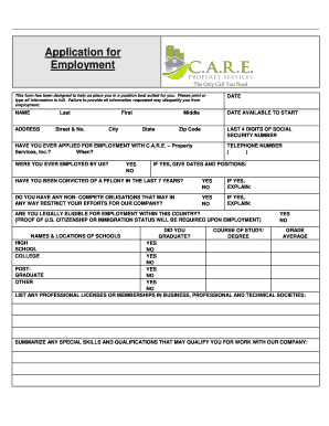 Application for Employment