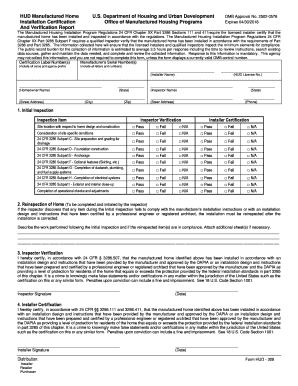HUD Manufactured Home Installation Certification