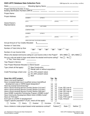 HUD LIHTC Database Data Collection Form