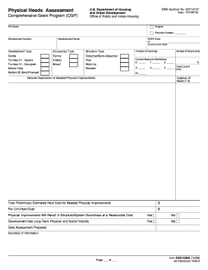 HUD-52832 Physical Needs Assessment Form