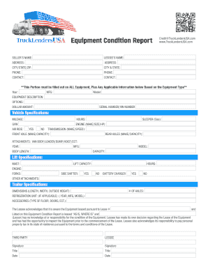 Equipment Condition Report
